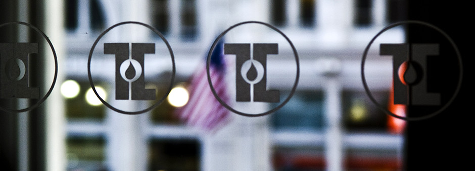 Touro Logo on Glass