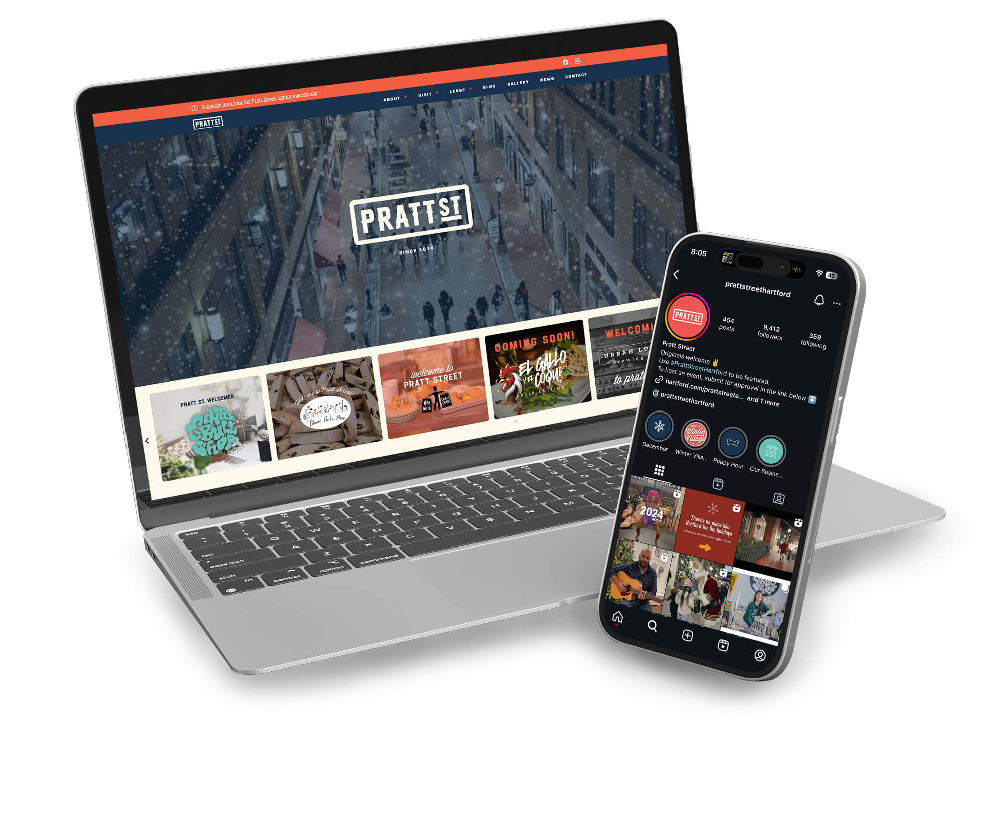 Pratt St Website and Social Presence