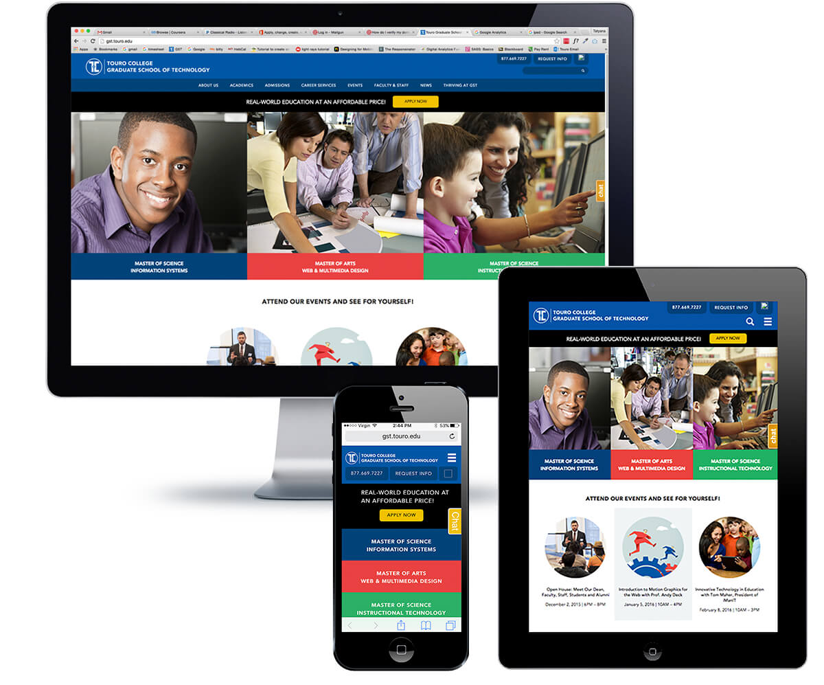 Touro College Graduate School of Technology Responsive Website